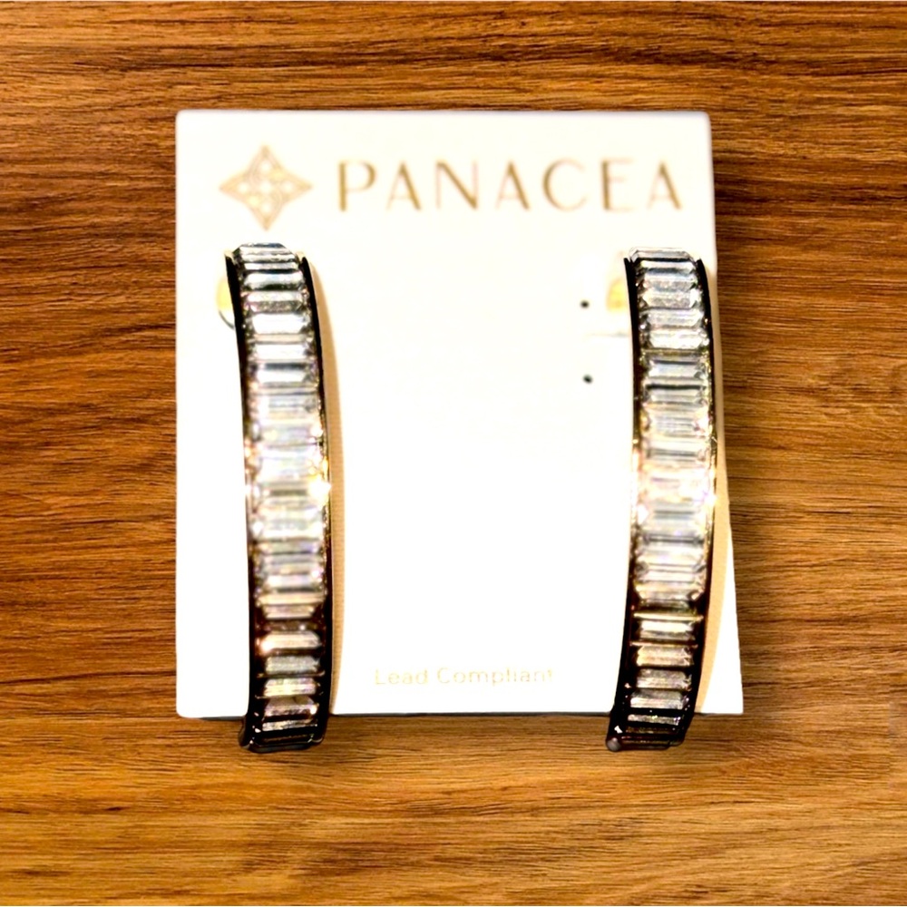 💎 NWT! Panacea Extra Large Baguette Hoop Earrings